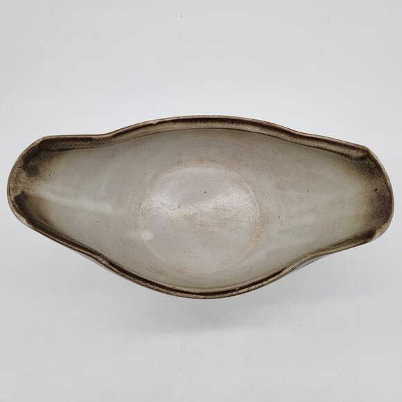 Unique Shaped Pottery Boat Vase - Picture 3 of 3